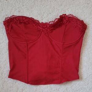 Forever 21 Scarlet Lace Bustier Top
